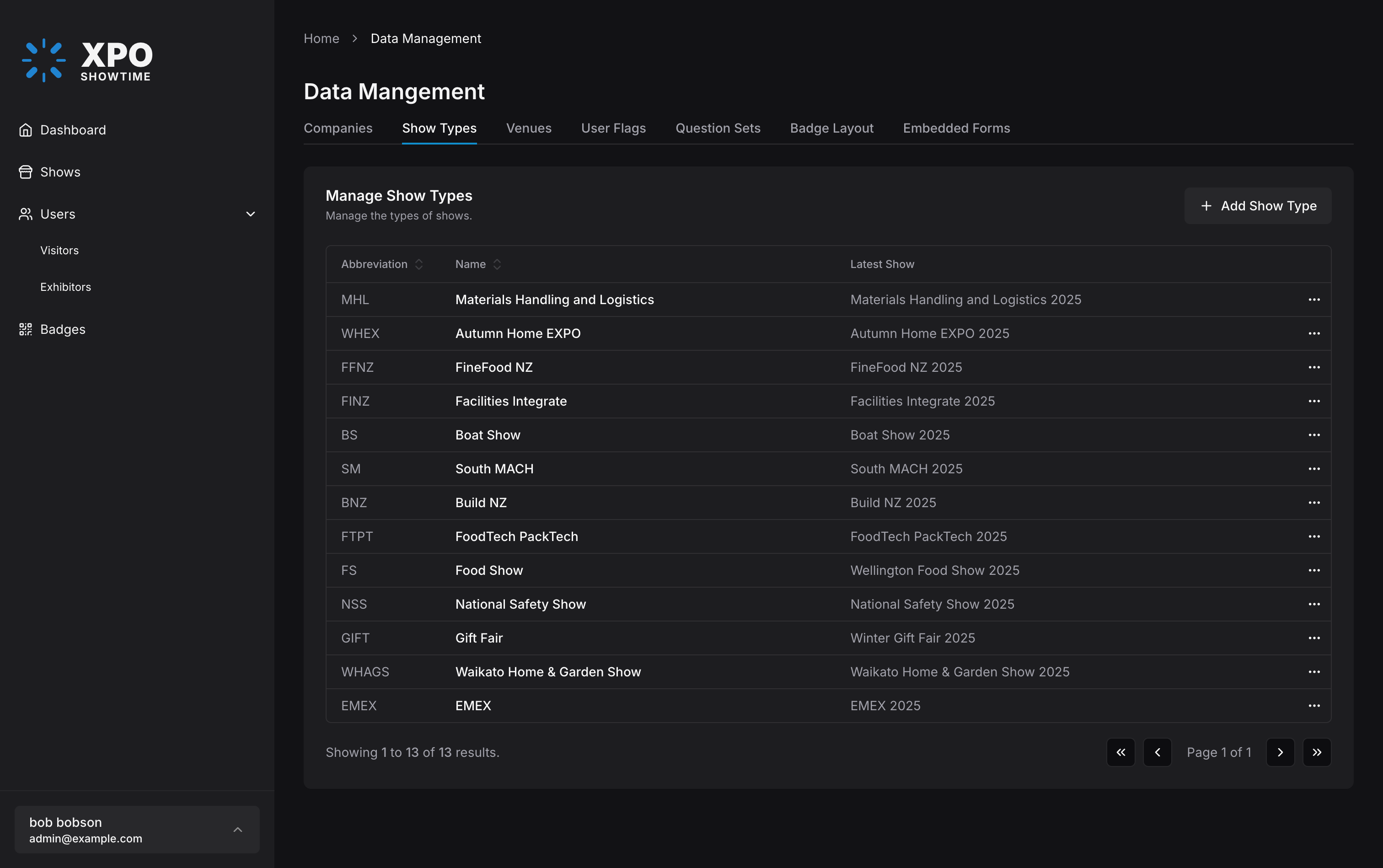 XPO Showtime screenshot