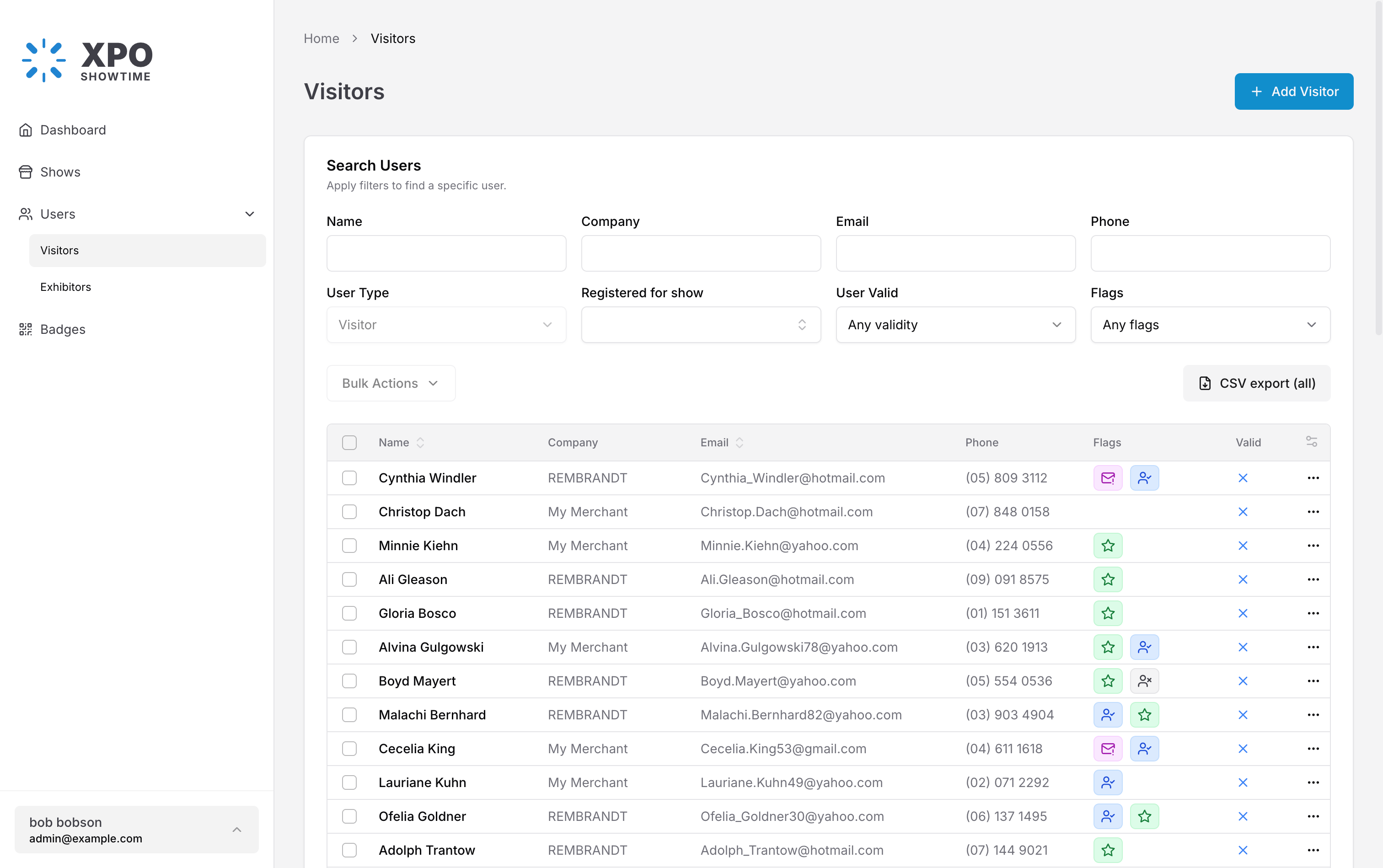 XPO Showtime screenshot